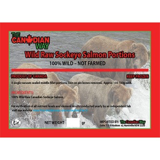 Wild Raw Sockeye Salmon MIDDLES & HEAD ENDS ONLY - 4 Portions